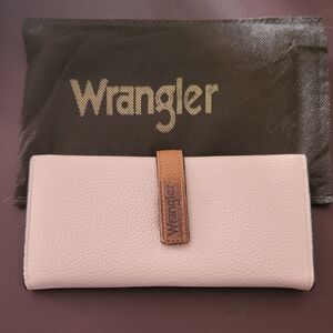Wrangler Women's Light Pink Wallet with Tan Strap Accent